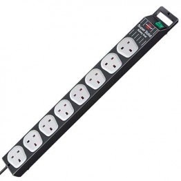 8-way Super-Solid Line extension socket, black/light grey 2,5m 05VV-F 3G1,25