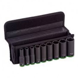 Set of 9 Impact Deep Socket 1/2'' Drive 77mm