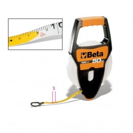 Measuring tapes with handles, shock-resistant ABS casings, 50m PVC-coated fibreglass tapes, precision class III. 1694A/L