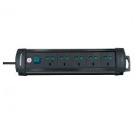 Premium-Line extension socket 6-way black/blue 3m H05VV-F 3G1,5 1156007135