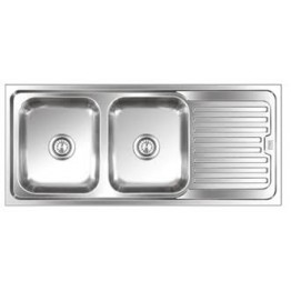 Kitchen Sink Double Bowl Single Tray