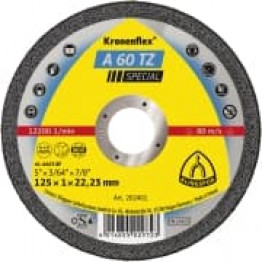 Kronenflex cutting-off wheel A 60 TZ, 125 x 22.23 x 1 mm, flat, for INOX KL202401