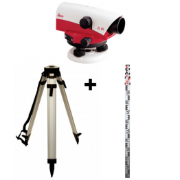 Leica Automatic Level, NA724 Optical Level Pack + Tripod + 5M 4section Staff 