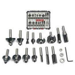 15 Pieces Router Bit Set  Mixed Shapes,  1/4" Shank