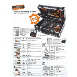 Complete Mechanical Tool box suitcase with assortment of 163 general maintenance tools, 2056E