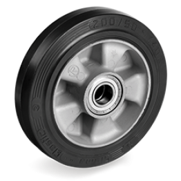 100mm Sigma Elastic Rubber Wheels, Aluminium centre 721202