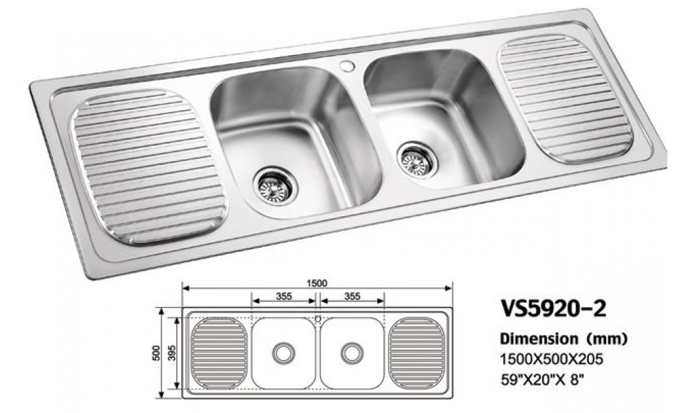 Double Bowl Kitchen Sink Double Tray Mamtus Nigeria