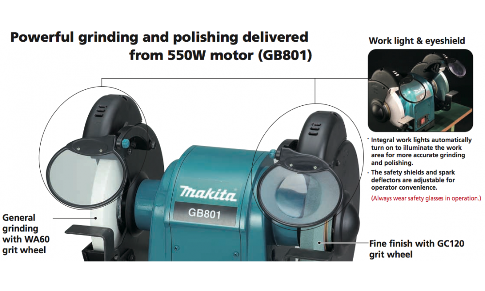 Makita bench grinder new arrivals gb801