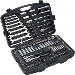 Combined 1/2'', 1/4'' and 3/8 of 219 pieces Socket wrench set HR High Resistance in plastic case