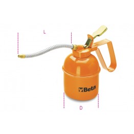 Metal pressure oil cans flexible spout, 1751