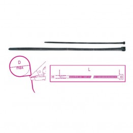 Nylon cable ties, self-locking head  1748/K 