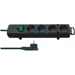 Comfort Line Plus Extension Socket With Flat Plug 4-way black 2m 
