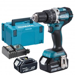 Cordless Combi Hammer Drill 18V,13 mm, DHP484RTJ 2 x Battery 5.0 Ah & Charger
