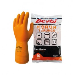 Beybi Korun Turuncu Premium Strong Industrial Latex Glove Size 10 -1 Pair
