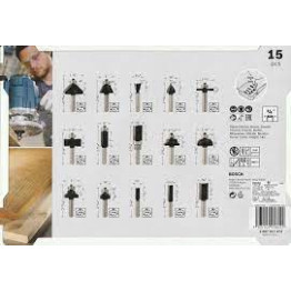 15 Pieces Router Bit Set  Mixed Shapes,  1/4" Shank