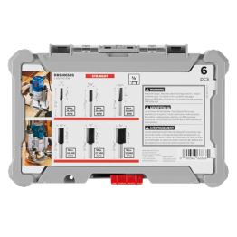 Straight Router bit set, 6-pieces 2607017466