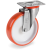125mm Injection Polyurethane Wheels, Polyamide 6 centre, swivel top plate bracket type NL 604203