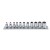 Set of hexagon sockets, 1/4" female drive, chrome-plated 900AS/SB11