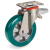 200mm TR-ROLL Polyurethane Wheels, Aluminium centre, swivel top plate bracket type P with rear brake 627206