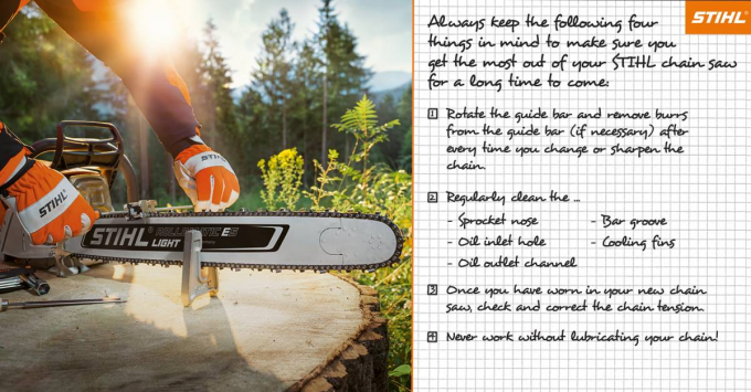 Checklist: Proper chainsaw maintenance